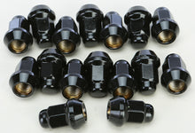 Load image into Gallery viewer, AWC 10MMX1.25 TAPERED LUG NUTS BLACK 60' 14MM HEAD 16/PK ALUGB-14BX