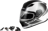 GMAX FF-49S HAIL SNOW HELMET W/ELEC SHIELD WHITE/BLACK SM G4491014