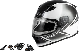 GMAX FF-49S HAIL SNOW HELMET W/ELEC SHIELD WHITE/BLACK 3X G4491019
