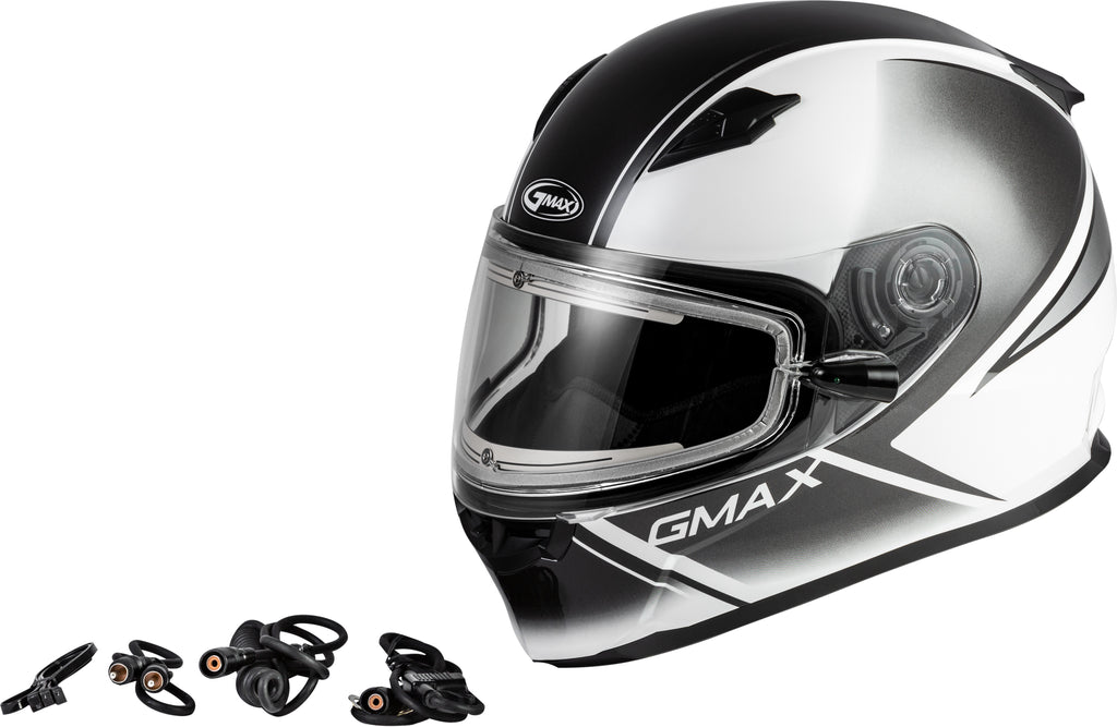 GMAX FF-49S HAIL SNOW HELMET W/ELEC SHIELD WHITE/BLACK MD G4491015