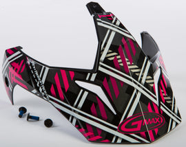 GMAX VISOR W/SCREWS PINK RIBBON RIDERS PLAID BLACK/PINK GM-11 G011095
