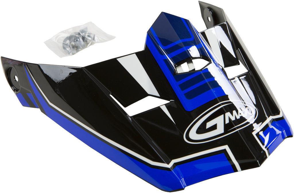 GMAX VISOR W/SCREWS UNCLE MX-46 BLACK/BLUE XS-SM G046830