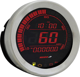 KOSO HD-02 SERIES GAUGE KIT SILVER BEZEL OIL TEMP BA050905