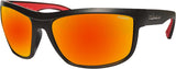 BOMBER HUB BOMB EYEWEAR MATTE BLACK W/RED MIRROR POLARIZED HB111-RM-RF