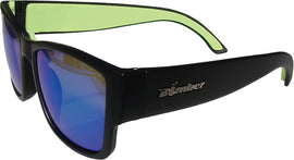 BOMBER GOMER BOMB FLOATING EYEWEAR MATTE BLACK W/GREEN MIRROR GM101-GM-GF