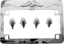 Load image into Gallery viewer, EMGO EAGLE LICENSE FRAME CHROME W/BULLET BOLTS 86-42640
