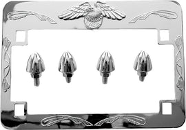 EMGO EAGLE LICENSE FRAME CHROME W/BULLET BOLTS 86-42640