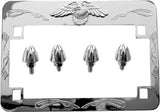 EMGO EAGLE LICENSE FRAME CHROME W/BULLET BOLTS 86-42640