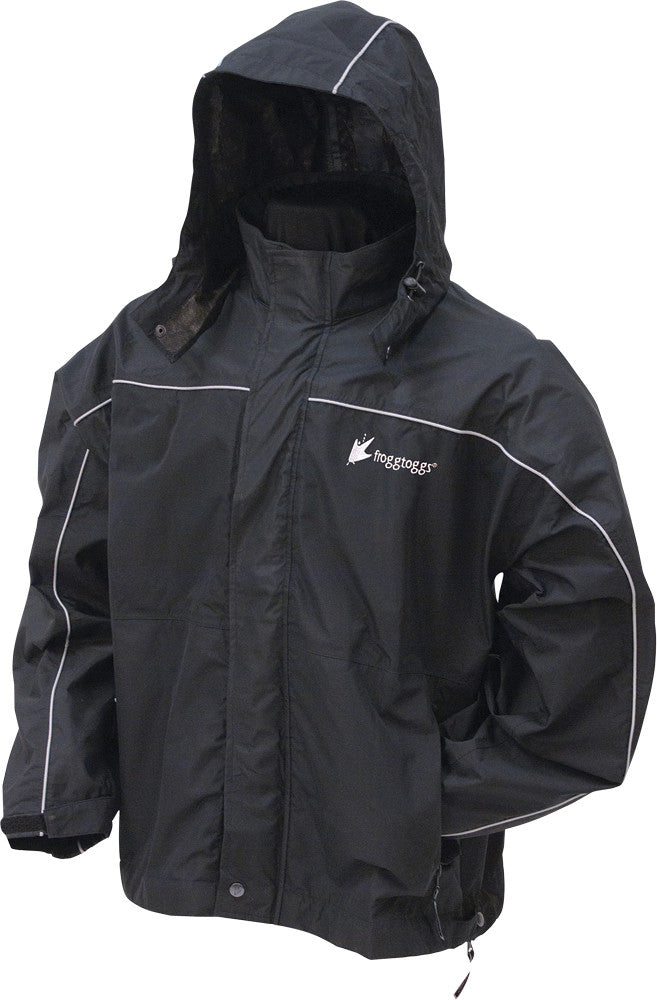 FROGG TOGGS TOADZ HIGHWAY RAIN JACKET BLACK/SILVER MD NTH65125-01MD-atv motorcycle utv parts accessories gear helmets jackets gloves pantsAll Terrain Depot