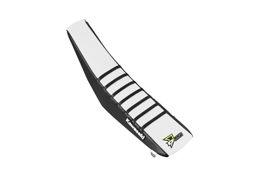 D'COR SEAT COVER BLACK/WHITE BLACK RIBS KX450 30-20-478