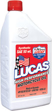 Load image into Gallery viewer, LUCAS SYNTHETIC HIGH PERFORMANCE OIL 50WT 1QT 10765