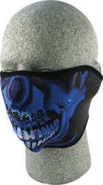 ZAN HALF FACE MASK BLUE CHROME SKULL WNFM024H-atv motorcycle utv parts accessories gear helmets jackets gloves pantsAll Terrain Depot