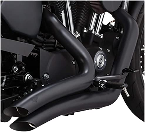 (Minor finish defect) Vance & Hines Big Radius 2 into 2 Exhaust Black 46067 For Harley-Davidson Sportster XL1200 XL883L
