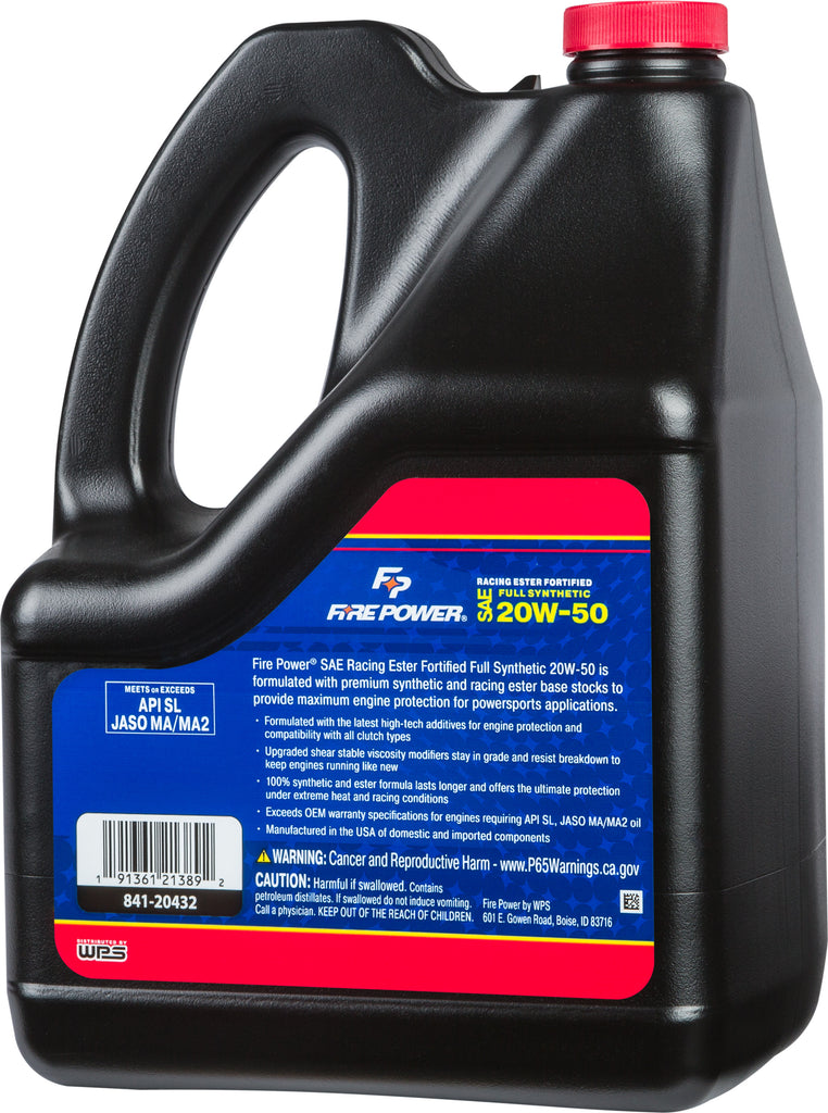 FIRE POWER SYNTHETIC 4-STROKE OIL W/ESTER 20W-50 GAL 4/CASE 196978
