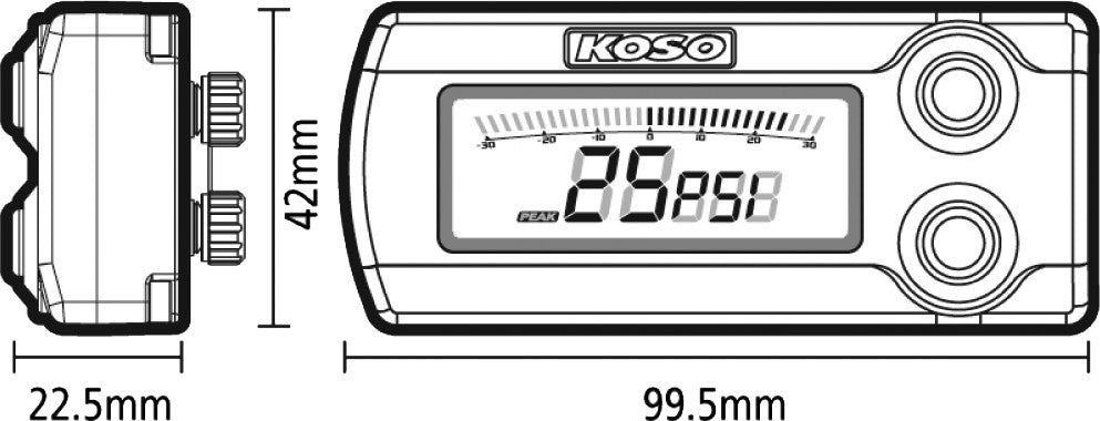 KOSO X-1 BOOST GAUGE BA029000-atv motorcycle utv parts accessories gear helmets jackets gloves pantsAll Terrain Depot