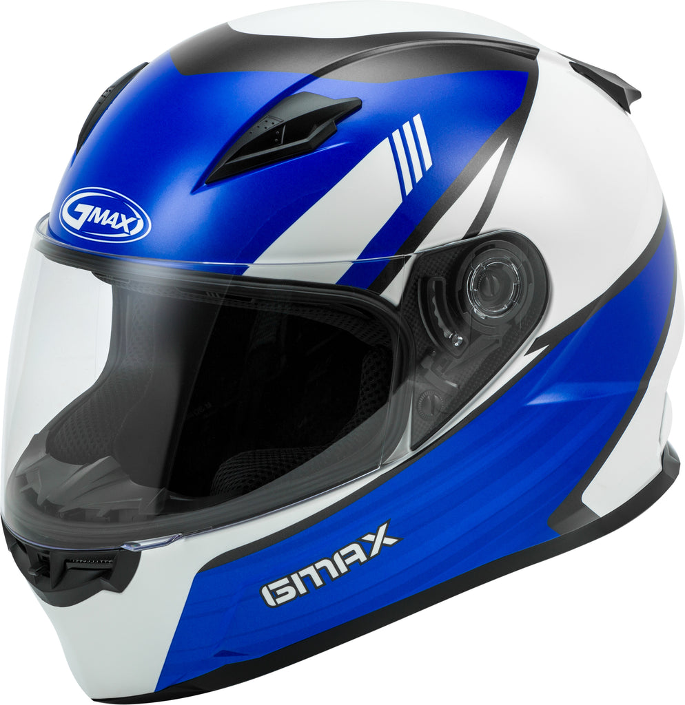 GMAX FF-49 FULL-FACE DEFLECT HELMET WHITE/BLUE LG G1494516