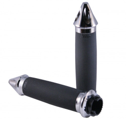 AVON CUSTOM CONTOUR GRIPS SPIKE CHROME MT-CC-85-CH-SPK-atv motorcycle utv parts accessories gear helmets jackets gloves pantsAll Terrain Depot