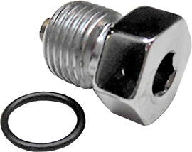 COLONY MACHINE TRANS DRAIN PLUG CHR OVERSIZE BIG TWIN 00-UP 9/16-18 THREAD 2807-1