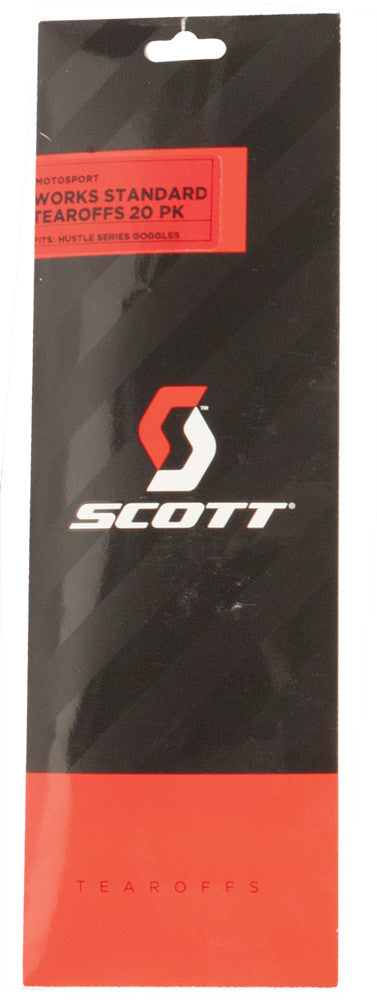 SCOTT HUSTLE GOGGLE WORKS STANDARD TEAROFFS 20/PK 219708-223