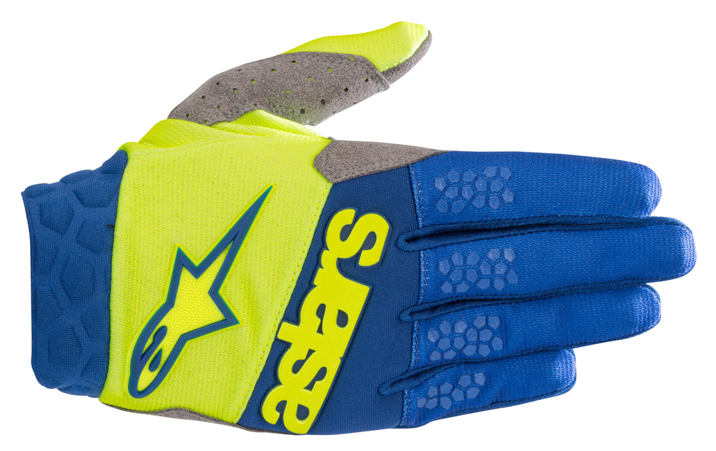 ALPINESTARS RACEFEND GLOVES YELLOW/BLUE 2X 3563519-557-XXL
