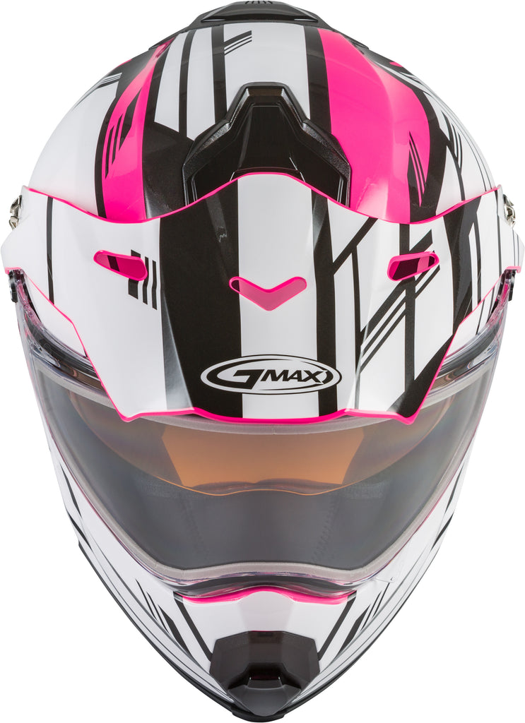 GMAX AT-21S EPIC SNOW HELMET W/ELEC SHIELD PINK/WHITE/BLACK XS G4211403