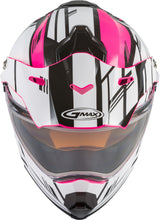Load image into Gallery viewer, GMAX AT-21S EPIC SNOW HELMET W/ELEC SHIELD PINK/WHITE/BLACK XS G4211403