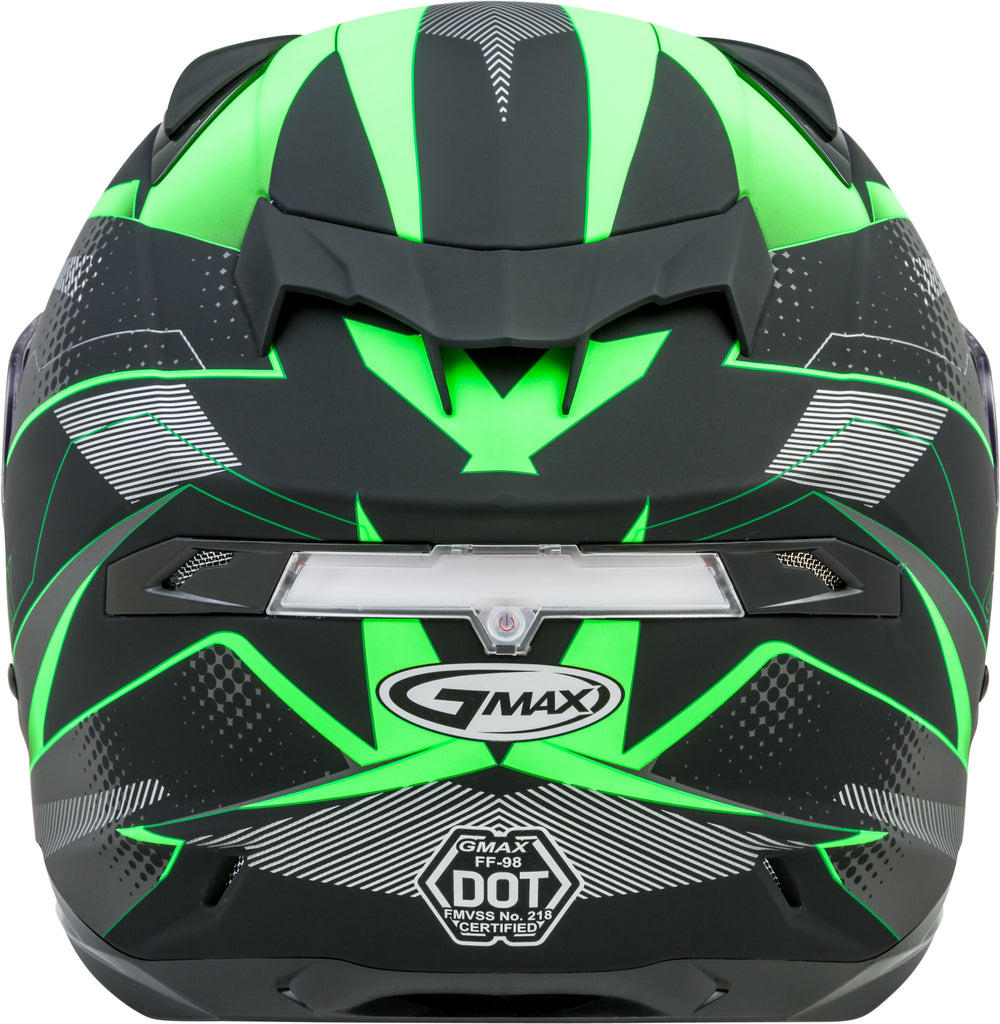 GMAX FF-98 FULL-FACE APEX HELMET MATTE BLACK/NEON GREEN XS G1981673
