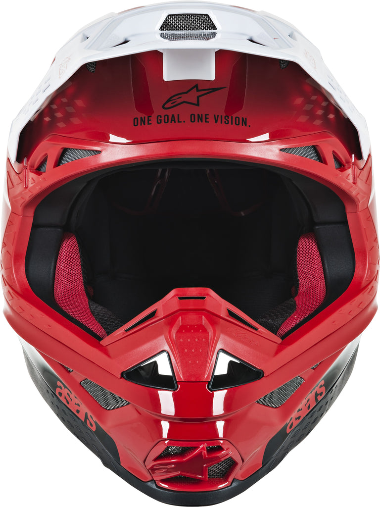 ALPINESTARS S.TECH M10 DYNO HELMET GLOSS RED/WHITE 2X 8301119-3182-2X