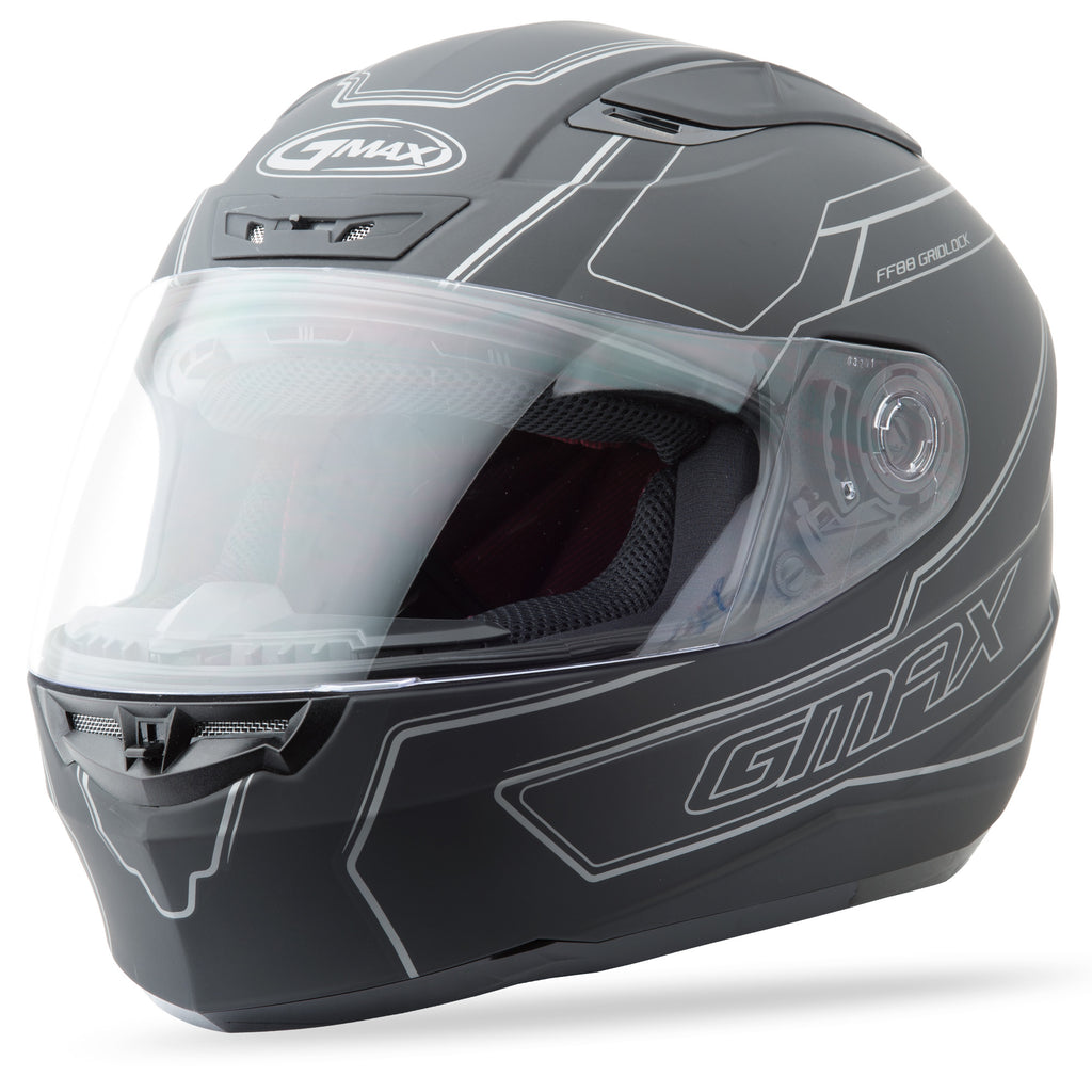 FF-88 FULL-FACE DERK HELMET MATTE BLACK/SILVER XS-atv motorcycle utv parts accessories gear helmets jackets gloves pantsAll Terrain Depot