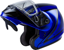 Load image into Gallery viewer, GMAX MD-04S MODULAR DOCKET SNOW HELMET BLUE/BLACK XS G2042043