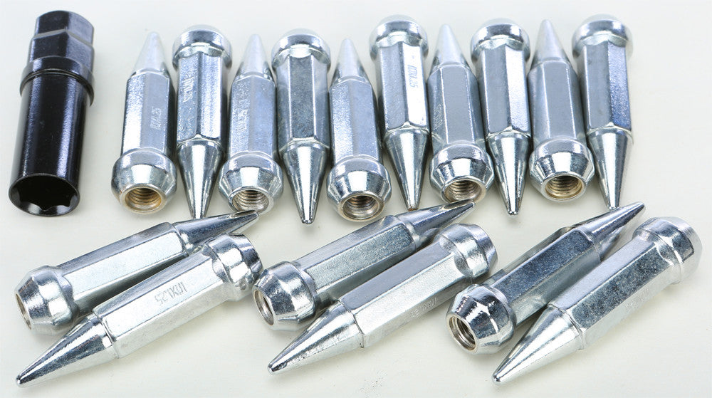 SEDONA SPIKE LUG NUT 10MMX1.25 60' CHROME TAPERED 14MM HD W/KEY ALUG-SC-14BX