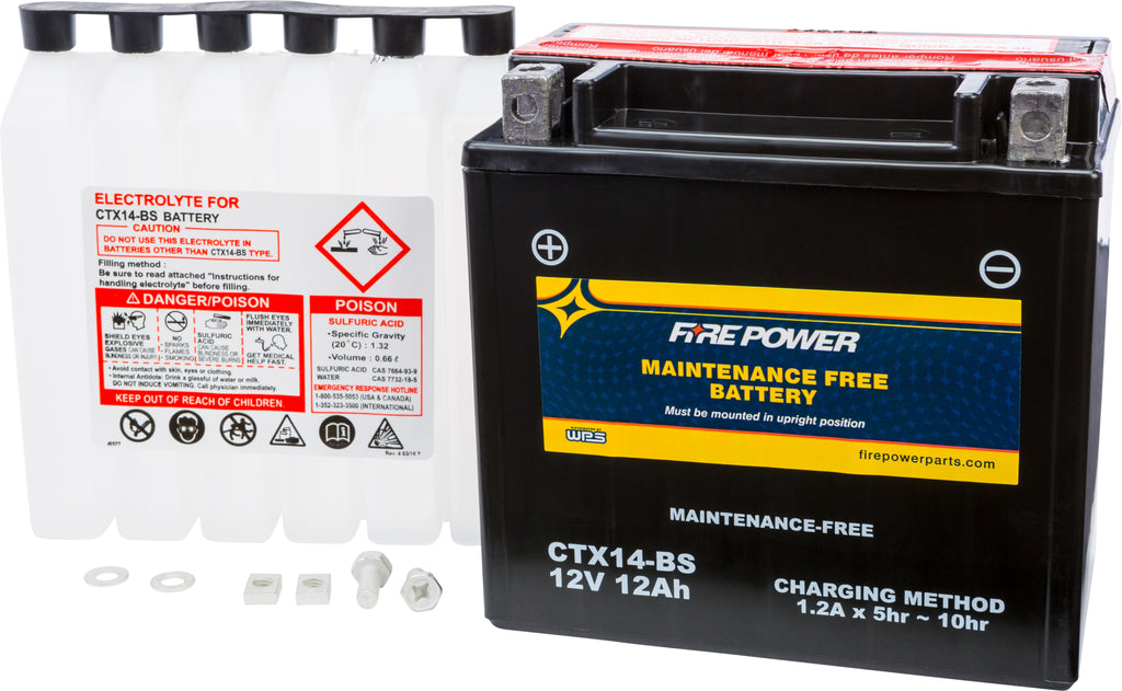 FIRE POWER BATTERY CTX14-BS MAINTENANCE FREE CTX14-BS-atv motorcycle utv parts accessories gear helmets jackets gloves pantsAll Terrain Depot