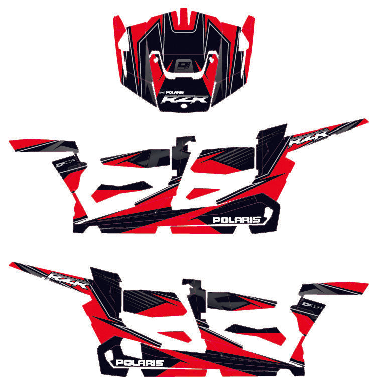 D'COR POL RZR COMPLETE GRAPHIC KIT RED/BLACK 20-60-116