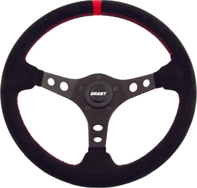 GRANT SUEDE SERIES STEERING WHEEL BLACK/RED 695