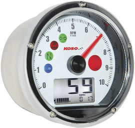 KOSO TNT-01 MULTIFUNCTION SPEEDOMETER WHITE BA035W00-HD