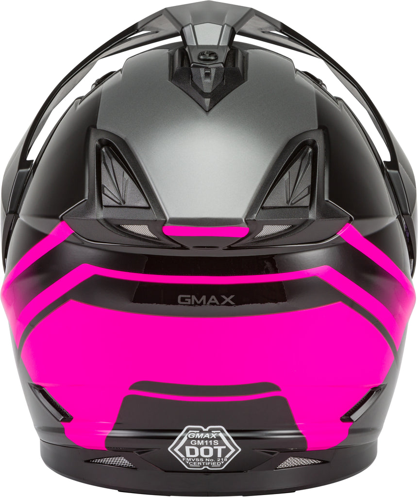 GMAX GM-11 DUAL-SPORT SCUD HELMET BLACK/PINK/GREY XS G1113403