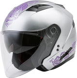 GMAX OF-77 OPEN-FACE ETERNAL HELMET SILVER/VIOLET MD G3775595