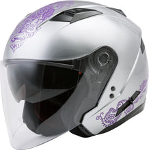 Load image into Gallery viewer, GMAX OF-77 OPEN-FACE ETERNAL HELMET SILVER/VIOLET SM G3775594