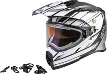 Load image into Gallery viewer, GMAX AT-21S EPIC SNOW HELMET W/ELEC SHIELD SILVER/WHITE/BLACK XL G4211127