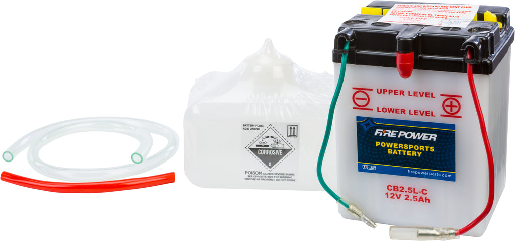 FIRE POWER BATTERY W/ACID CB2.5L-C 12V HEAVY DUTY CB2.5L-C-atv motorcycle utv parts accessories gear helmets jackets gloves pantsAll Terrain Depot