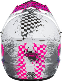 GMAX YOUTH MX-46Y OFF-ROAD ANIM8 HELMET WHITE/NEON PINK/PUR YM G3461781