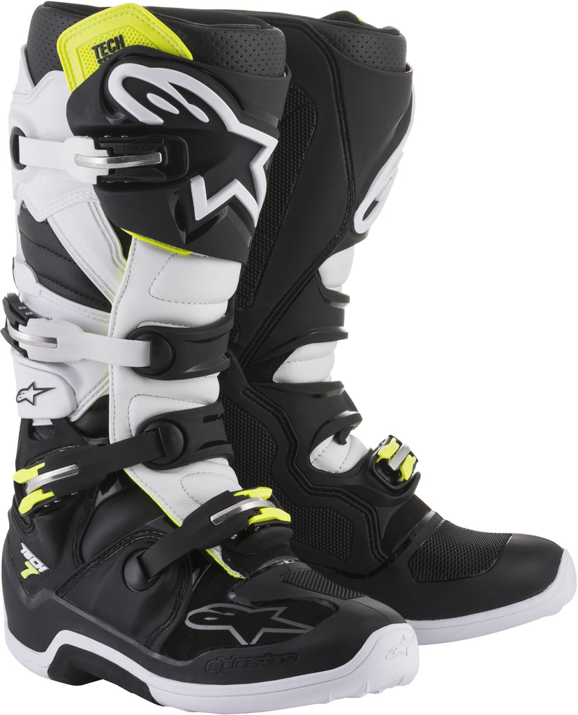 ALPINESTARS TECH 7 BOOTS BLACK/WHITE SZ 15 2012014-12-15