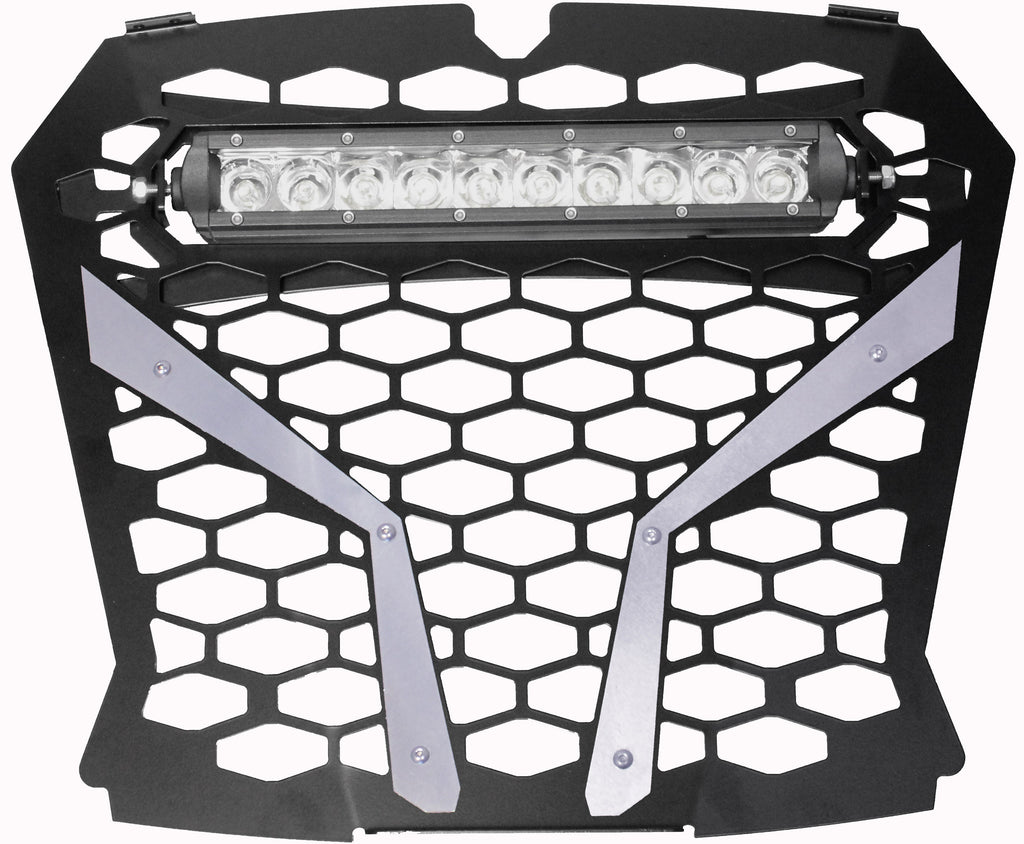 MODQUAD FRONT GRILL SILVER POL RZR S WITH 10" LIGHT RZR-FGLS-XP1KS