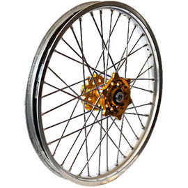 DUBYA REAR WHEEL SET 2.15X18 GOLD HUB SILVER RIM 56-4155GS