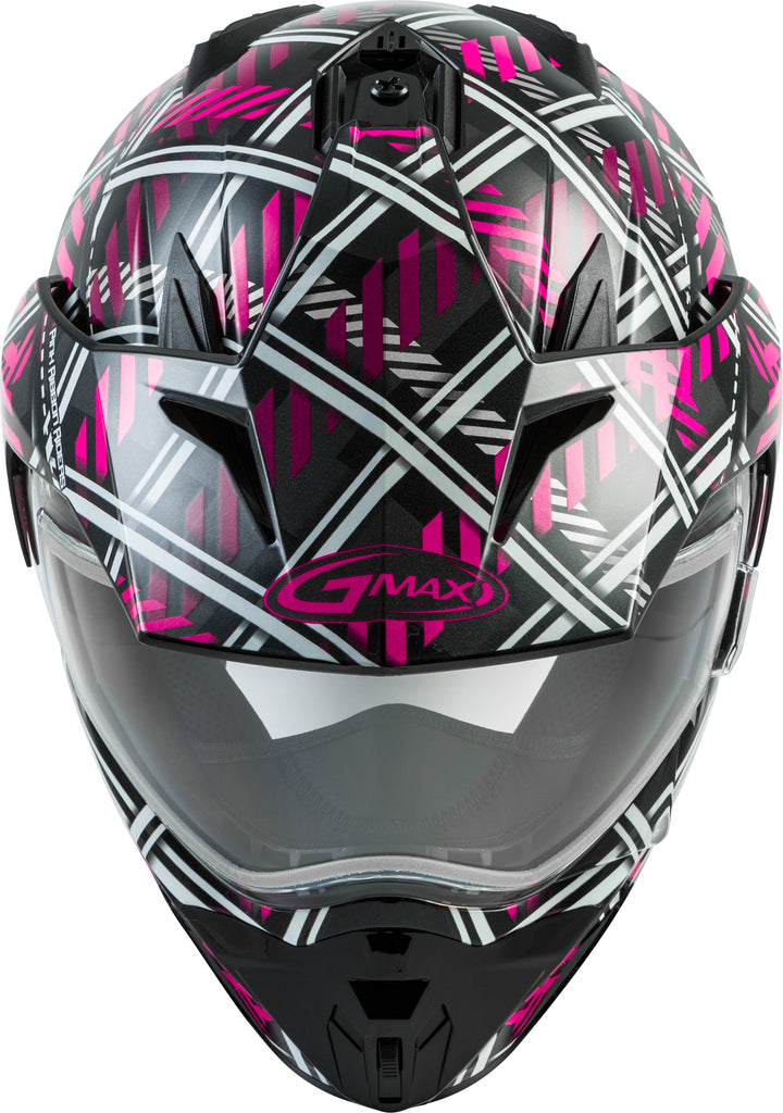 GMAX GM-11S DUAL-SPORT PINK RIBBON RIDERS SNOW HELMET BLK/PINK XL G21110407
