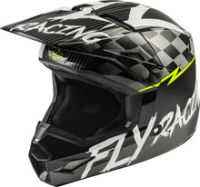 Load image into Gallery viewer, FLY RACING YOUTH KINETIC SKETCH HELMET BLACK/WHITE/HI-VIS YM 73-3468YM