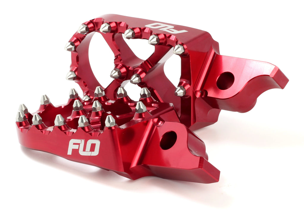 FLO MOTORSPORTS PRO SERIES FOOT PEGS RED KAW/HON FPEG-792R