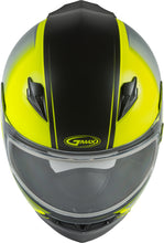 Load image into Gallery viewer, GMAX FF-49S HAIL SNOW HELMET W/ELEC SHIELD MATTE HI-VIS/BLK/GRY MD G4491745