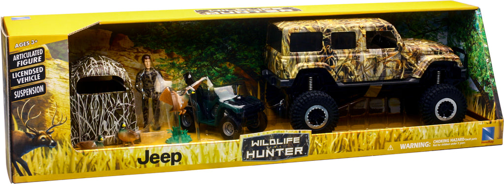 NEW-RAY REPLICA 1:18 JEEP WRANGLER DUCK HUNTING PLAY SET 76556