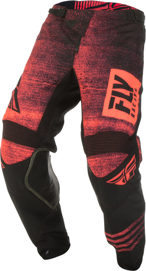 FLY RACING KINETIC NOIZ PANTS NEON RED/BLACK SZ 24 372-53224